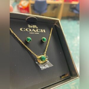 Coach Green Malachite Jewelry Set